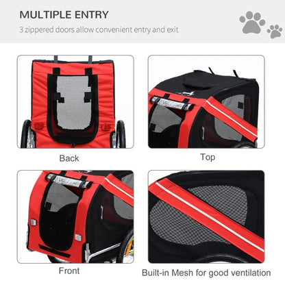 Bike Trailer Cargo Cart for Dogs & Pets - Heavy Duty Weather Resistant