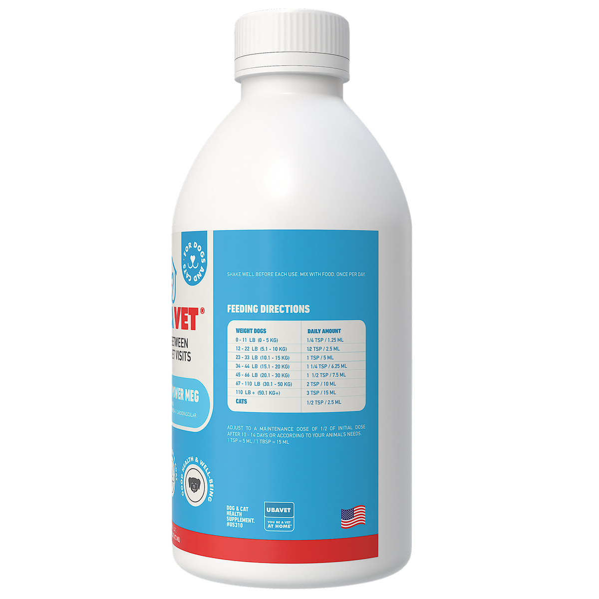 UBAVET Joint Power MEG liquid supplement bottle for dogs and cats joint support