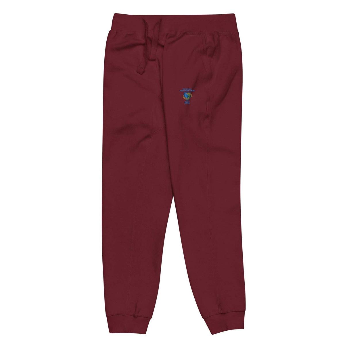 Unisex fleece sweatpants by PACT in charcoal heather with elastic waistband and pockets