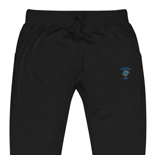 Unisex charcoal heather fleece sweatpants with elastic waistband and pockets