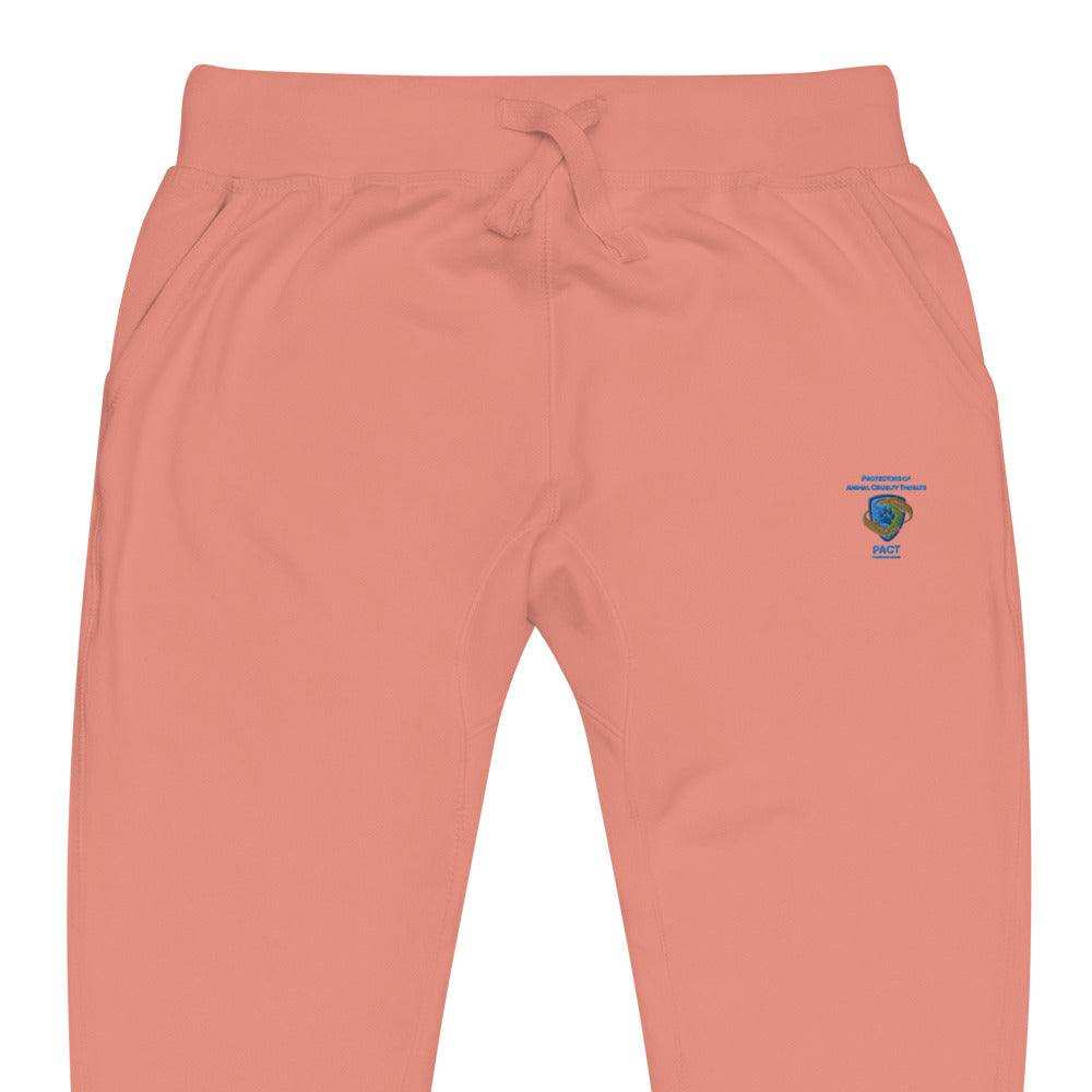 Unisex charcoal fleece sweatpants with elastic waistband and pockets