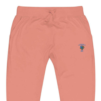 Unisex charcoal fleece sweatpants with elastic waistband and pockets