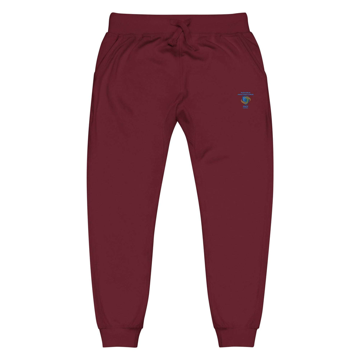 Unisex fleece sweatpants in charcoal heather with elastic waistband and pockets