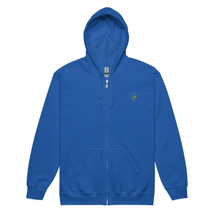 unisex heavy blend zip hoodie with metal zipper and front pockets