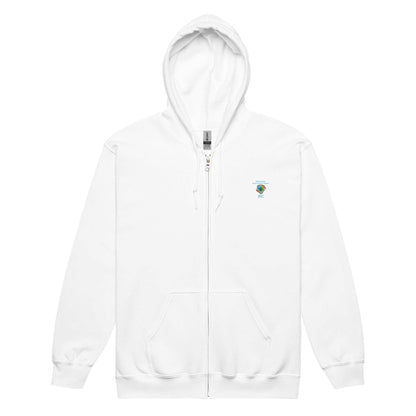 Unisex heavy blend zip hoodie with metal zipper and pouch pockets