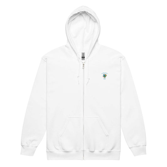 Unisex heavy blend zip hoodie with metal zipper and pouch pockets