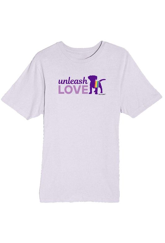 Unisex lilac Unleash Love T-shirt made of 100% cotton