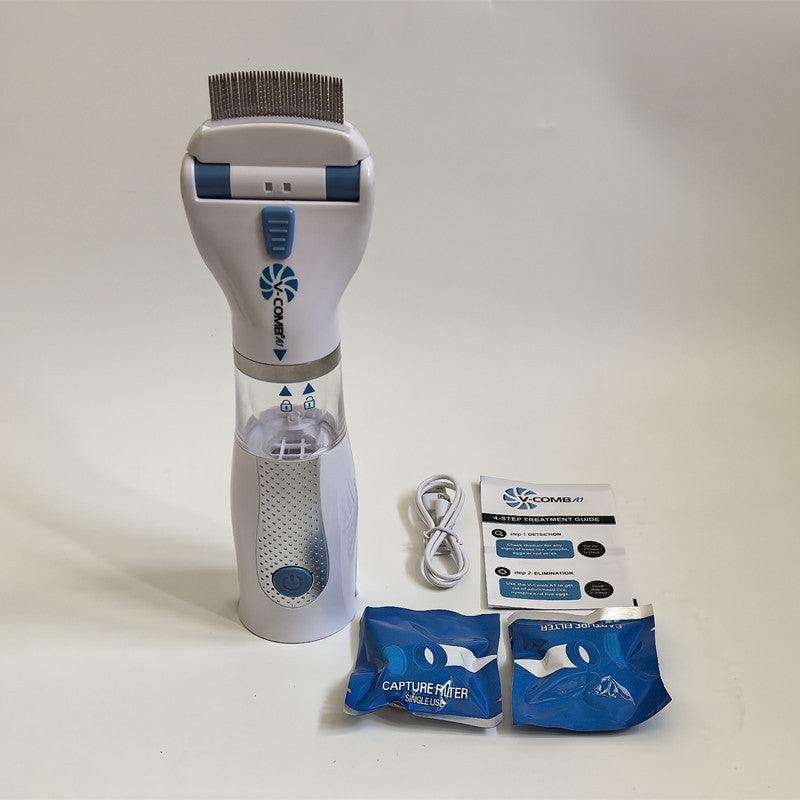 USB rechargeable pet lice remover with 36 stainless steel needles for dogs and cats