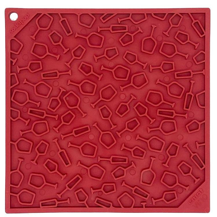 Vino Dog eMat red wine-inspired textured lick mat for dog enrichment and anxiety relief