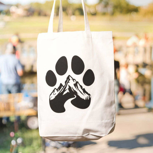 Canvas Wasatch Pup tote bag with interior pocket and shoulder straps