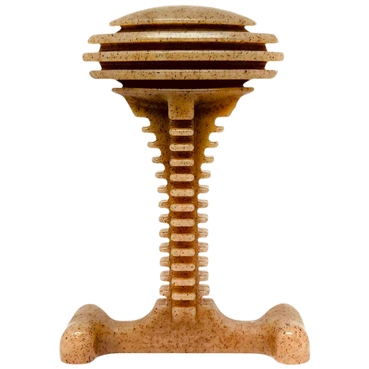 Honey Bone Dental Tower XL indestructible nylon dog chew toy with textured honey dipper design for dental health and aggressive chewers
