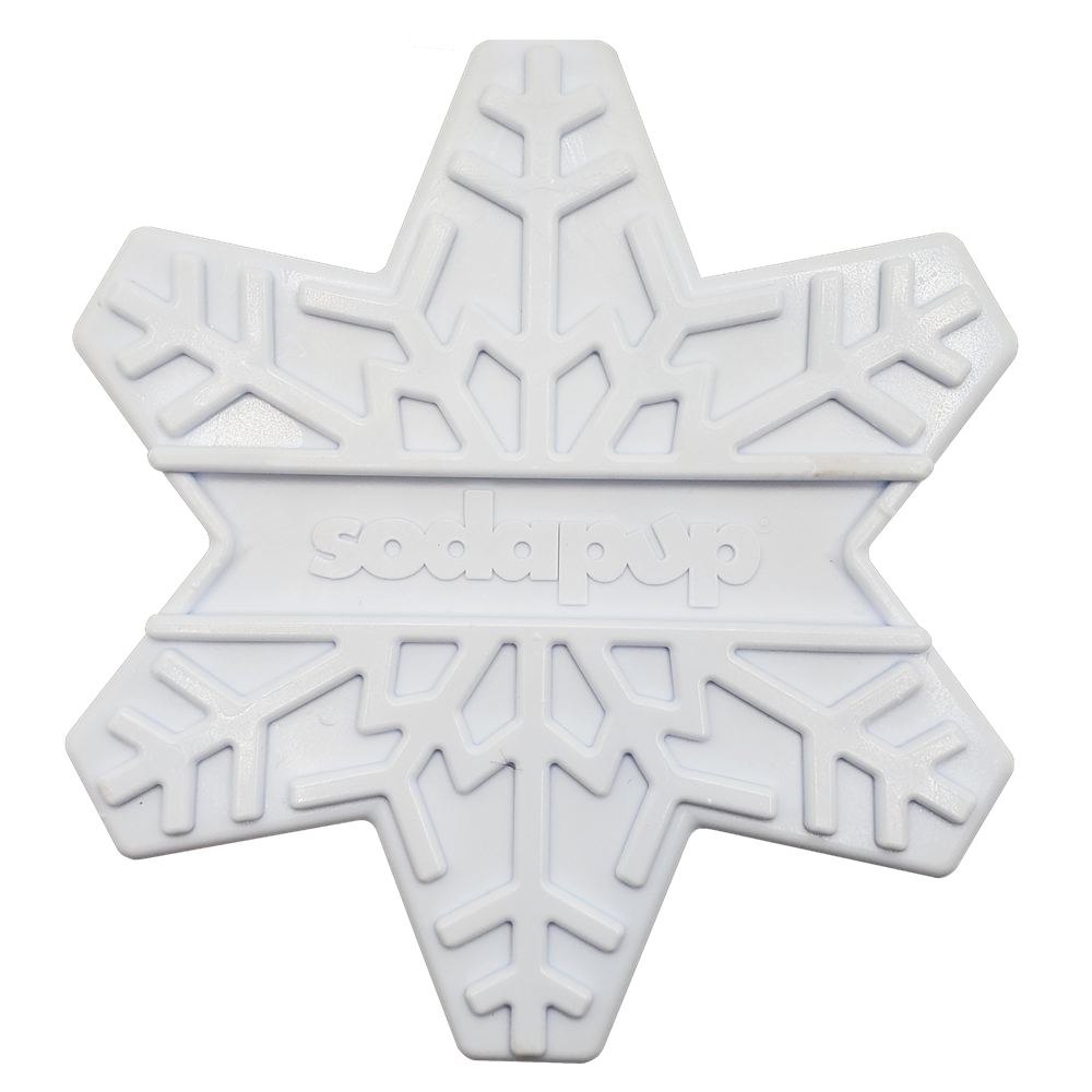 White snowflake nylon dog chew toy for aggressive chewers, USA made, FDA compliant