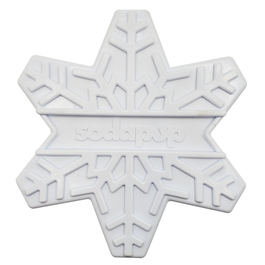 White snowflake nylon dog chew toy for aggressive chewers, USA made, FDA compliant