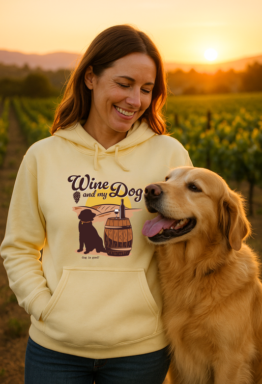 Wine and My Dog Hoodie - Cozy, Stylish Women's Wine & Dog Sweatshirt