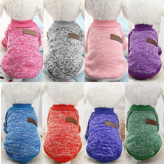 Winter warm pet sweater with snowflake pattern for cats and dogs