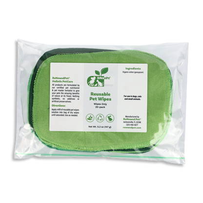4-ALL PETS Reusable pet wipes made of 100% natural cotton in eco-friendly packaging for cats and dogs