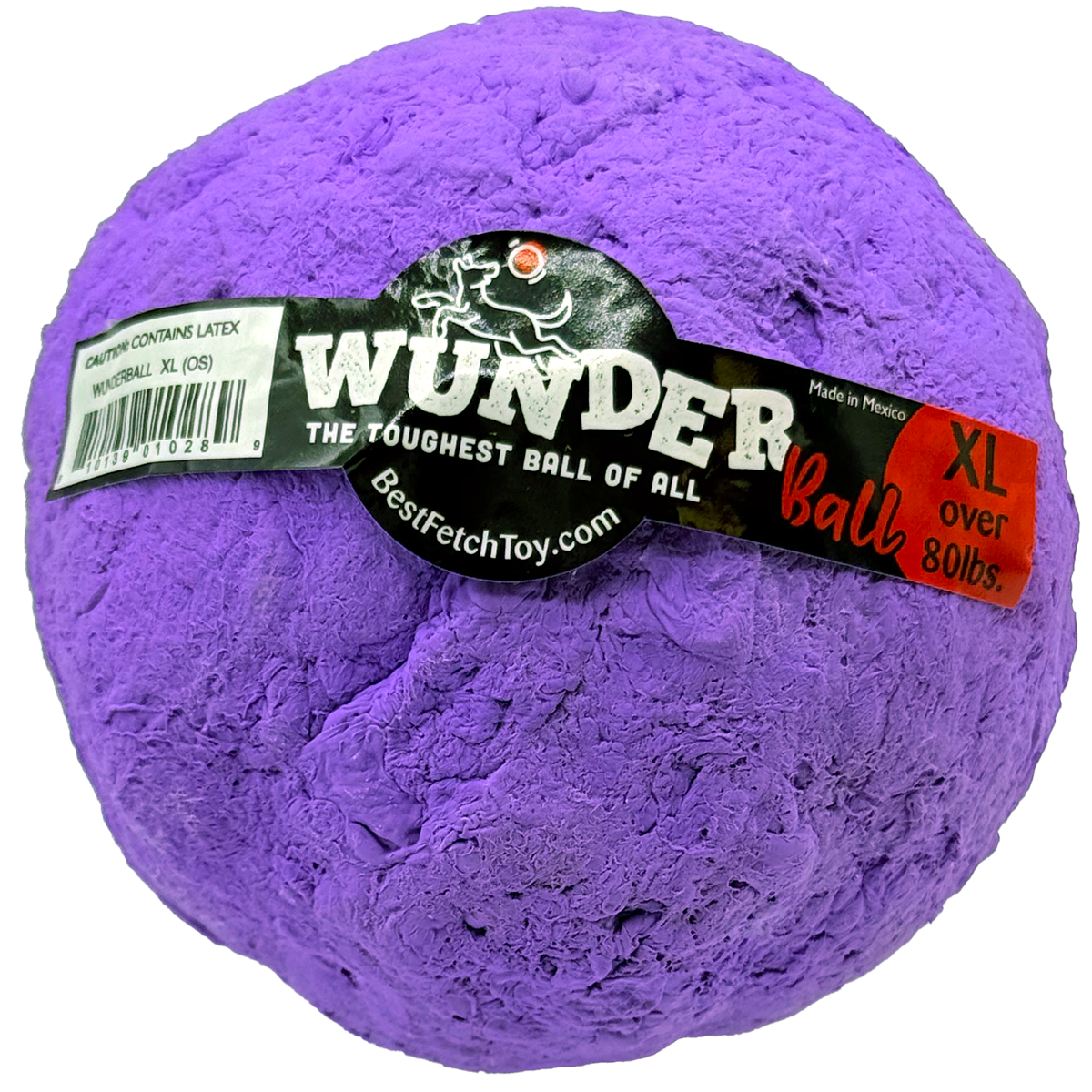 WUNDERball durable natural rubber dog fetch toy with unpredictable bounce