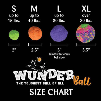 WUNDERball durable natural rubber dog fetch toy with unpredictable bounce