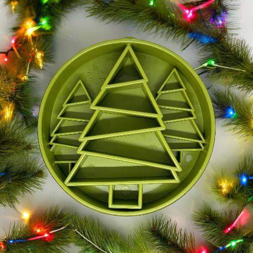 Green Pine Tree Christmas eBowl slow feeder dog bowl surrounded by colorful holiday lights and pine branches